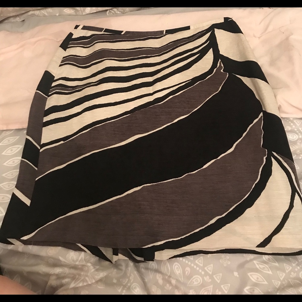 Ann Taylor silk and linen printed skirt